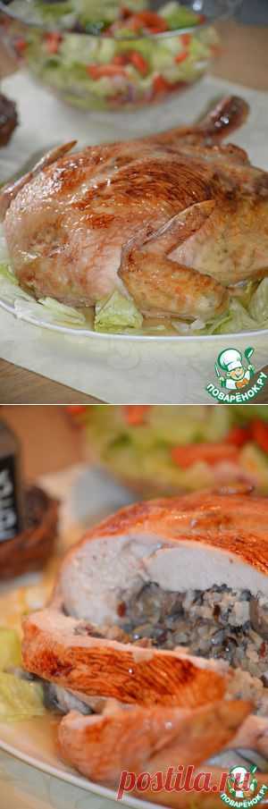 Курица, фаршированная ароматным рисом - кулинарный рецепт