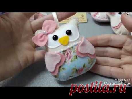 DIY Chaveiro corujinha de feltro costurado à máquina - YouTube