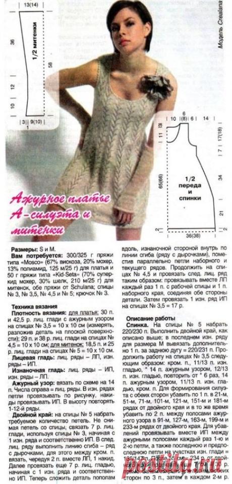 Ажурные вязаные платья спицами » Ниткой - вязаные вещи для вашего дома, вязание крючком, вязание спицами, схемы вязания