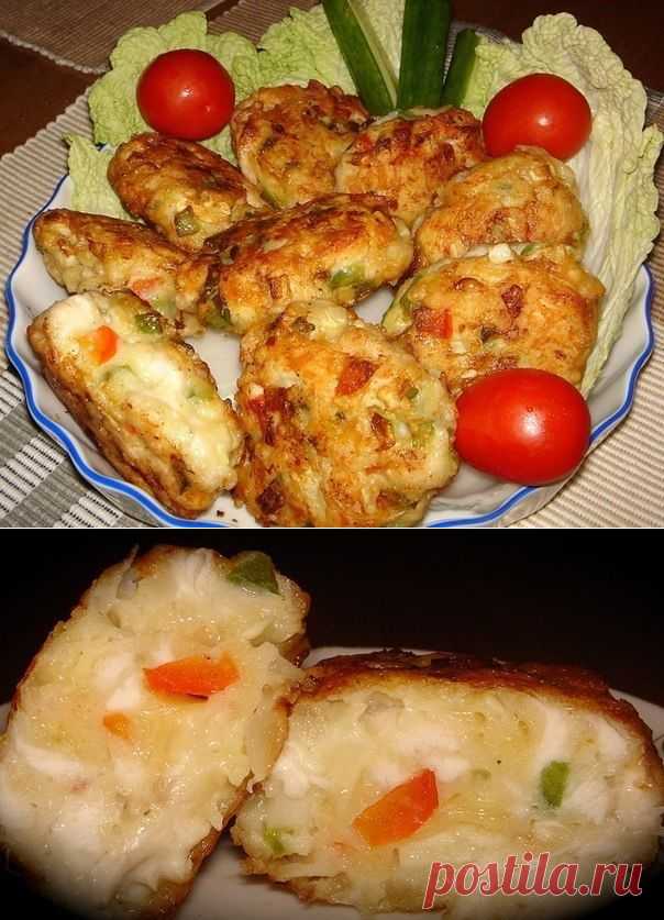 Как приготовить рецепт очень вкусных и полезных котлет из куриного мяса с овощами и сыром. - рецепт, ингридиенты и фотографии