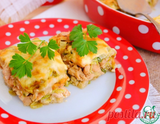 Капустная запеканка с пряным куриным филе – кулинарный рецепт