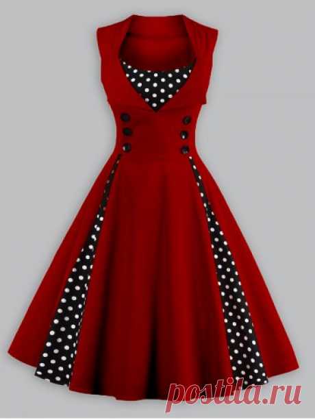 Vintage Polka Dot Panel Prom Swing Dress Cheapest and Latest women & men fashion site including categories such as dresses, shoes, bags and jewelry with free shipping all over the world.