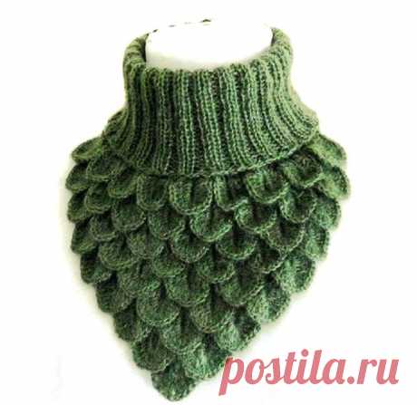 Манишка из крокодиловой кожи (вязание)