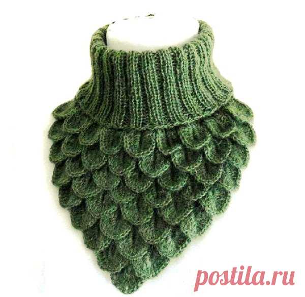 Манишка из крокодиловой кожи (вязание)