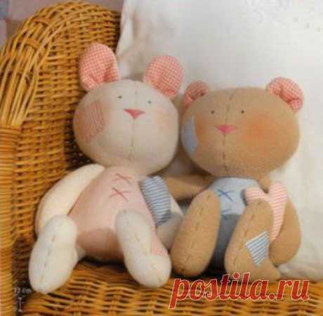 Тильды – заяц и мишка. Выкройки.