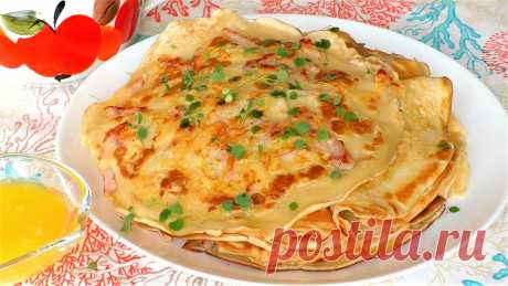 Блины с припеком. Рецепт вкусных блинов на молоке.