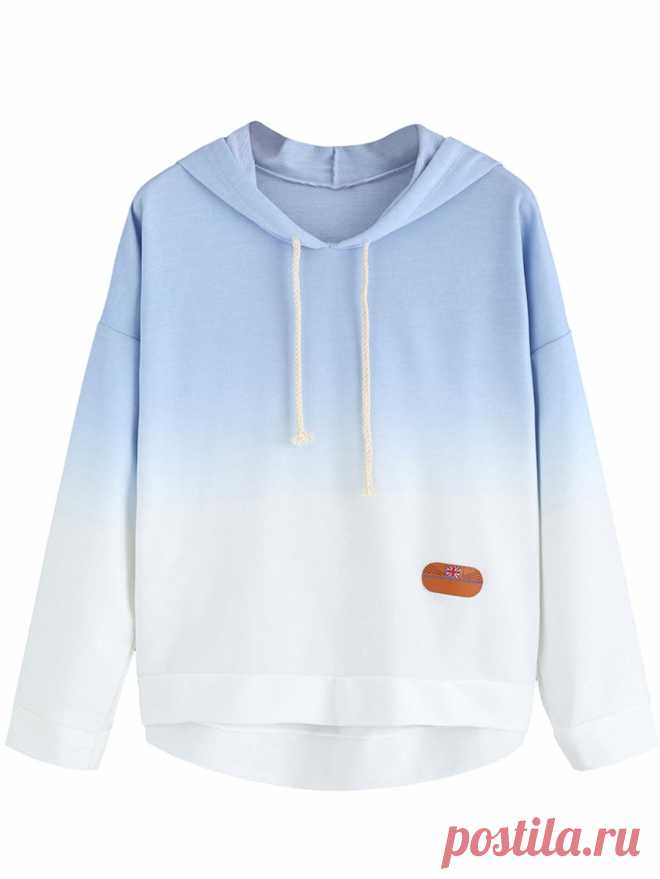 SweatyRocks Sweatshirt Women Pullover Hoodie Cotton Shirt Blue Ombre (Small, Blue Ombre) at Amazon Women’s Clothing store: