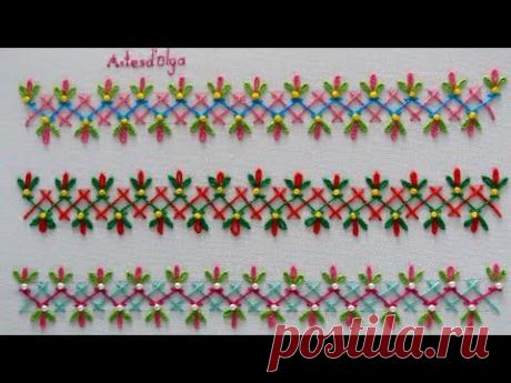 Hand Embroidery: Decorative Stitches #6 | Bordado a mano: Puntadas Decorativas #6 | Artesd'Olga - YouTube