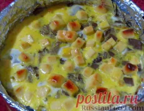 Рецепт: Макароны, запеченные с грибами на RussianFood.com