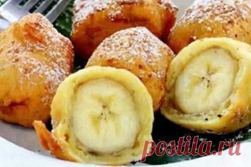 Банановый десерт с лимоном и медом в глазури — рецепт