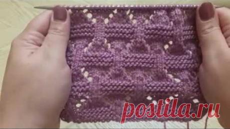 Легкий и интересный узор спицами.