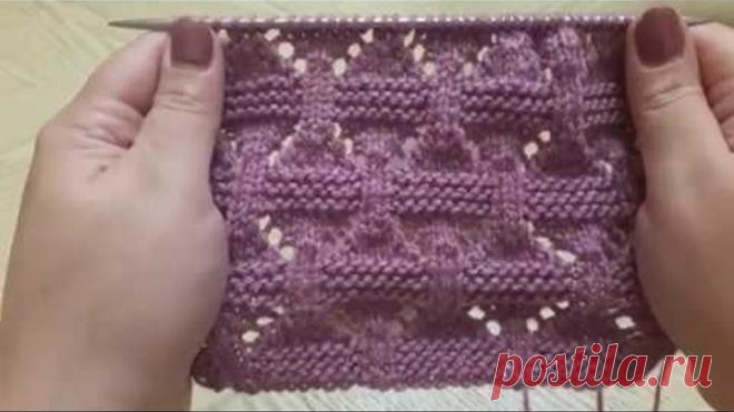 Легкий и интересный узор спицами.