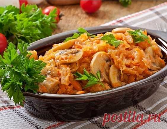 Тушеная капуста с грибами - рецепт приготовления с фото от Maggi.ru