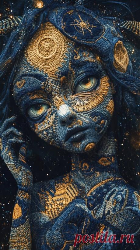 Сюрреализм в работах с БЖД: космос на коже куклы. midjourney - Midjourney примеры промтов - Форум ИИ о нейросетях - Yes Ai