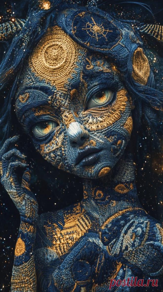 Сюрреализм в работах с БЖД: космос на коже куклы. midjourney - Midjourney примеры промтов - Форум ИИ о нейросетях - Yes Ai