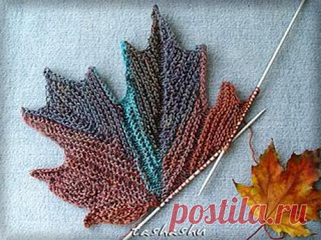 Decorative knitted maple Leaf pattern by Svetlana Gordon