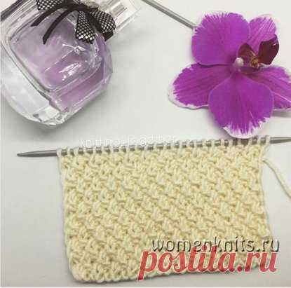 Узор «Двойной жемчуг» спицами
Описание: http://womanknits.ru/uzory-vyazaniya/spicami/uzor-dvojnoj-zhemchug-spicami