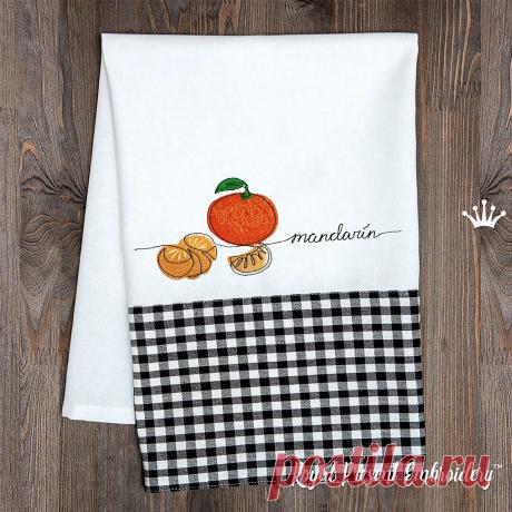 Мандарин органик Дизайн машинной вышивки - 4 размера