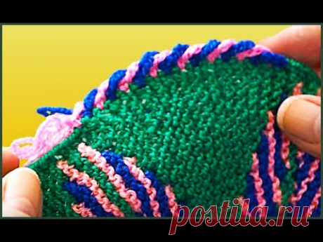 Кайма для пледа крючком. Обвязка края крючком. Вязание каймы.