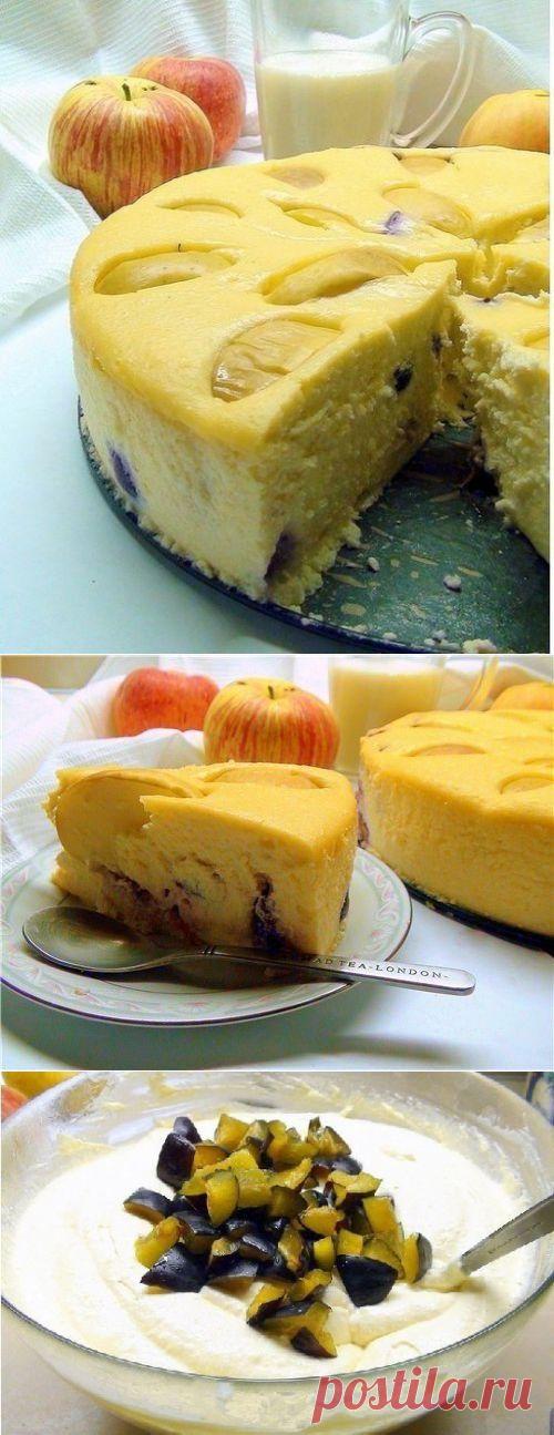 Как приготовить воздушная творожная запеканка с черносливом и яблоками - рецепт, ингридиенты и фотографии