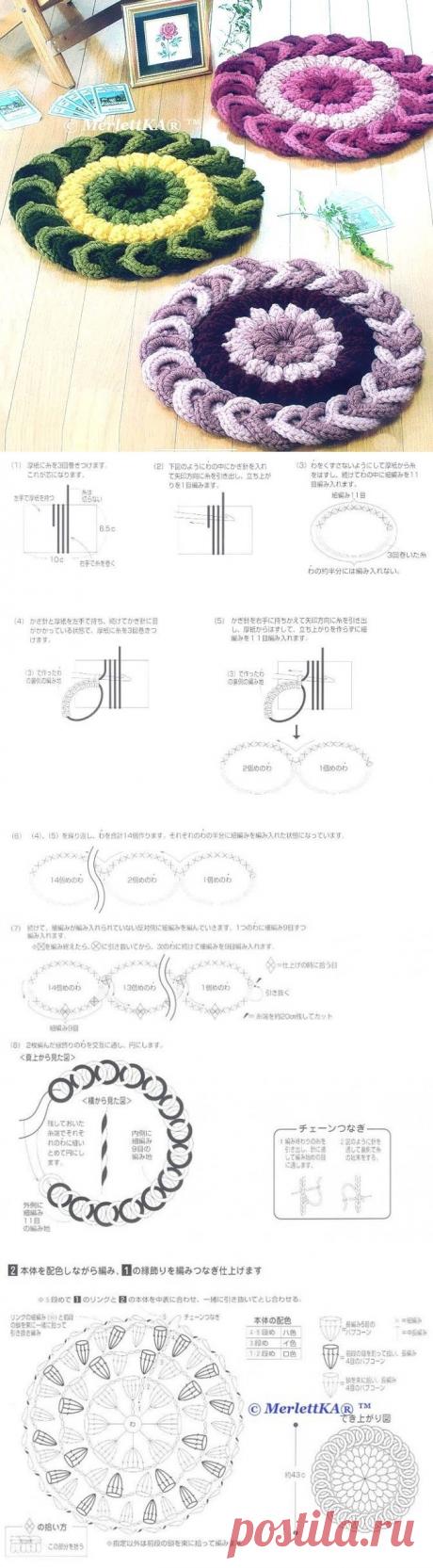 Вязание крючком - коврики ~ подушки