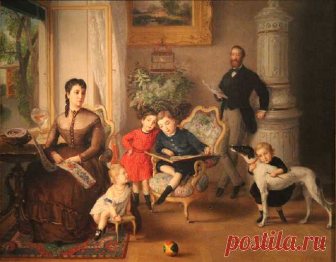 Австрийский художник бидермейер Иоганн Баптист Райтер (Johann Baptist Reiter 1813 - 1890) | ЖанровоПортретное.