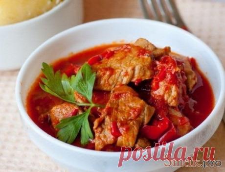 Тушеная свинина с болгарским перцем рецепт с фото
