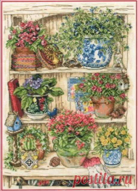 Садовые штучки. Схема вышивки крестиком — Дом крестика