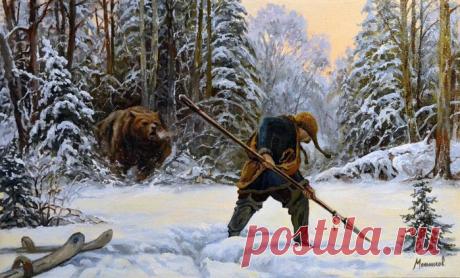 Зимние пейзажи и охота. 3 часть.Художник Мельников Александр Анатольевич .