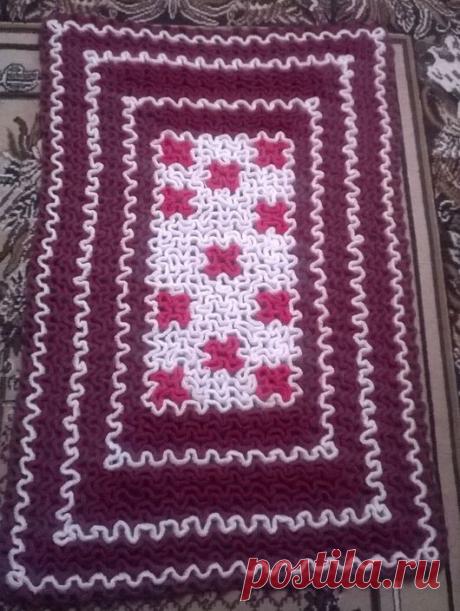 Купить Коврик "ВишБор" - коврик ручной работы, коврик вязаный, половик, подарок на любой случай