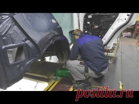 KIA Sportage, это может быть распил. Body repair after an accident.
