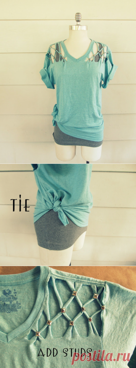 Переделка футболок в стильный наряд без использования швейной машинки
