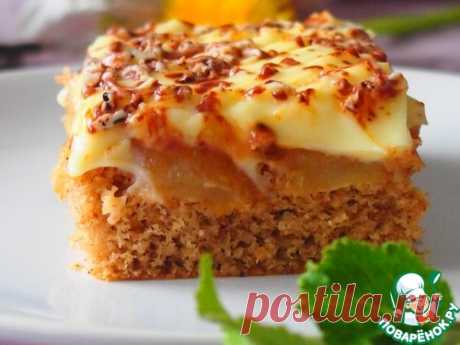 Яблочный пирог с нежным кремом – кулинарный рецепт