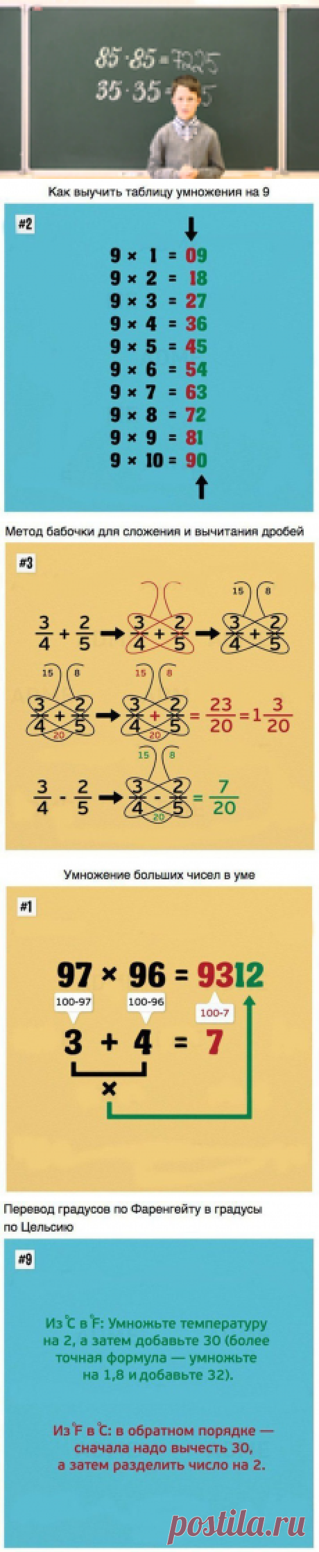 Хитрости для быстрого счета