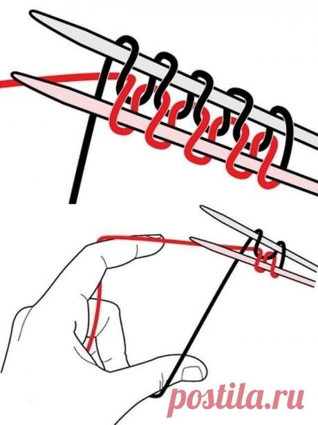 Набор петель спицами волшебный, при котором край изделия как промышленный
