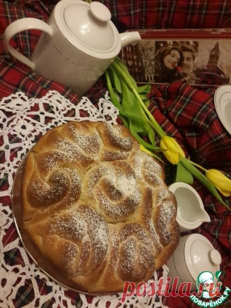 Постный карамельный булочный пирог "Букет роз" - кулинарный рецепт