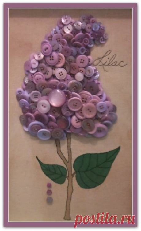 Lilac Button Art - Sew, What's New?