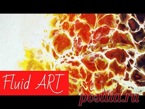Рисую картину в технике Флюид-арт с силуэтом балерины
