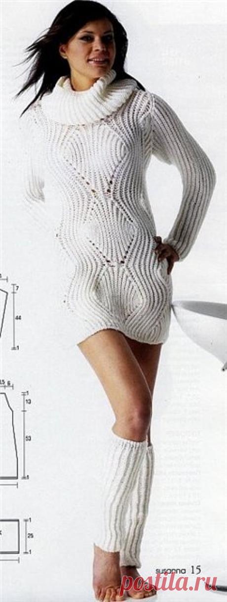 Теплый белый свитер