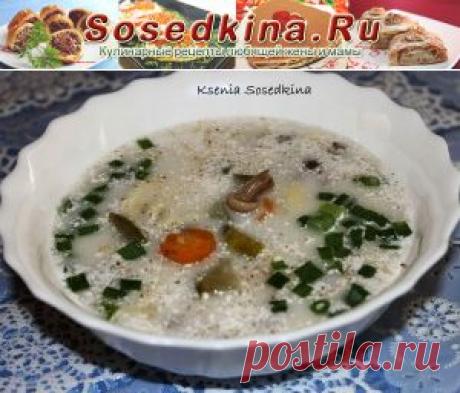 Грибной суп с кабачком.