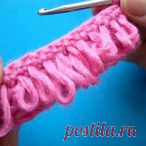Вязание крючком -  Вытянутая петля букле