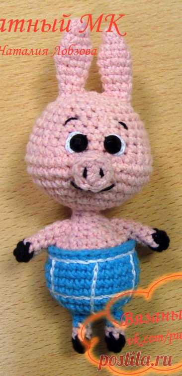 PDF Пятачок крючком. FREE crochet pattern; Аmigurumi animal patterns. Амигуруми схемы и описания на русском. Вязаные игрушки и поделки своими руками #amimore - свинка, поросёнок из мультфильма про Винни Пуха, свинья, поросенок из союзмультфильма.
