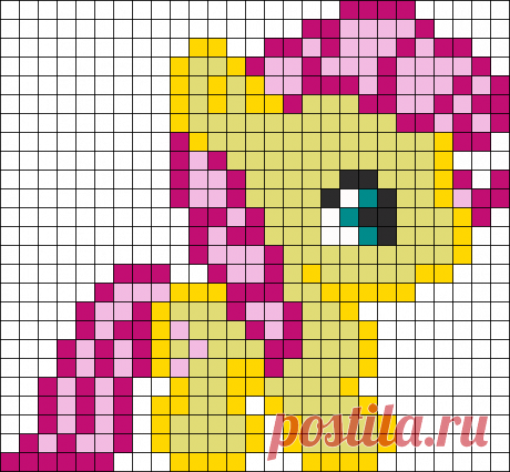 Cute Fluttershy  Perler Bead Pattern / Bead Sprite