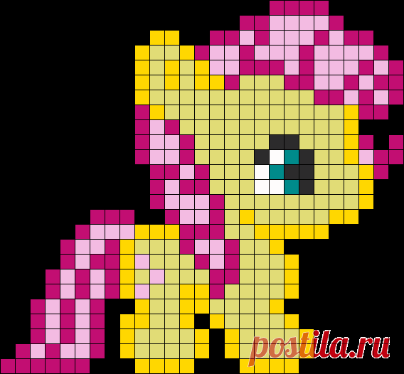 Cute Fluttershy  Perler Bead Pattern / Bead Sprite
