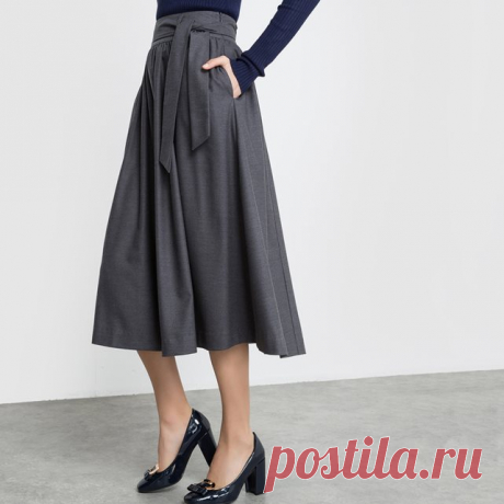Юбка-миди. серый меланж Atelier R | купить в интернет-магазине La Redoute