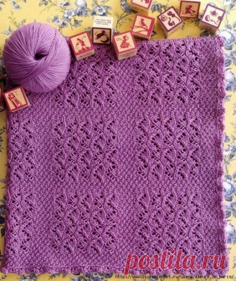 Лавандовый плед (спицы) - Nebka.Ru
