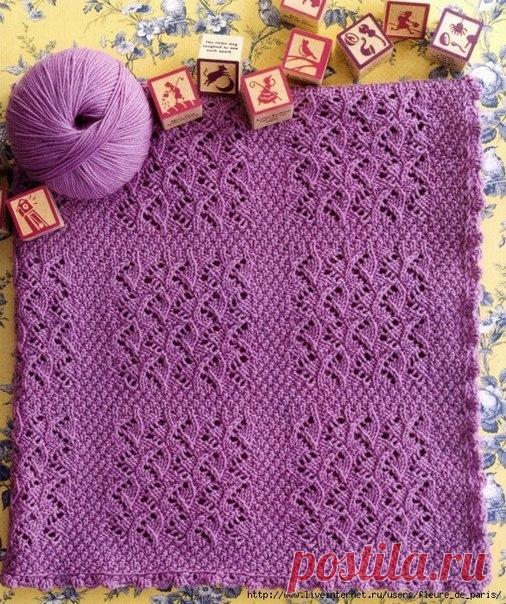 Лавандовый плед (спицы) - Nebka.Ru