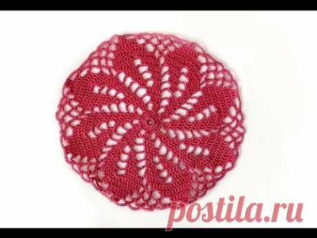 Вязание крючком. Crochet. Круглый цветочный мотив 1. Часть 5