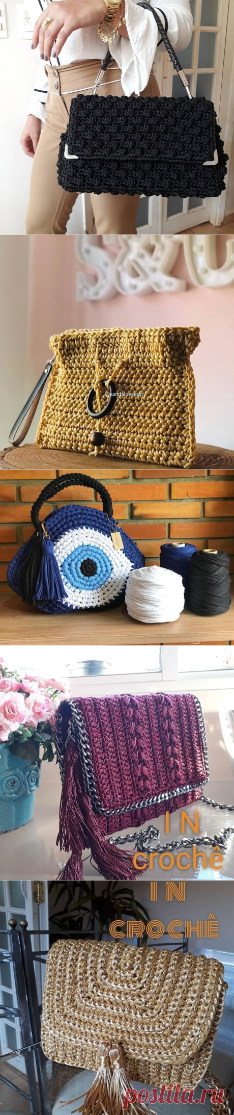 crochelinhasagulhas: Bolsas em crochê.Идеи.