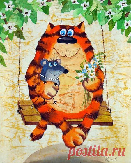 Солнечные коты :: Коты и кошки - рисунок, графика, живопись